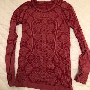 Red Lululemon Long Sleeve Top